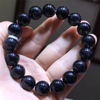 natural black rutilated quartz bracelet women men rutilated gemstone stretch round crystal beads 7mm 8mm 9mm 11mm 12mm aaaaa
