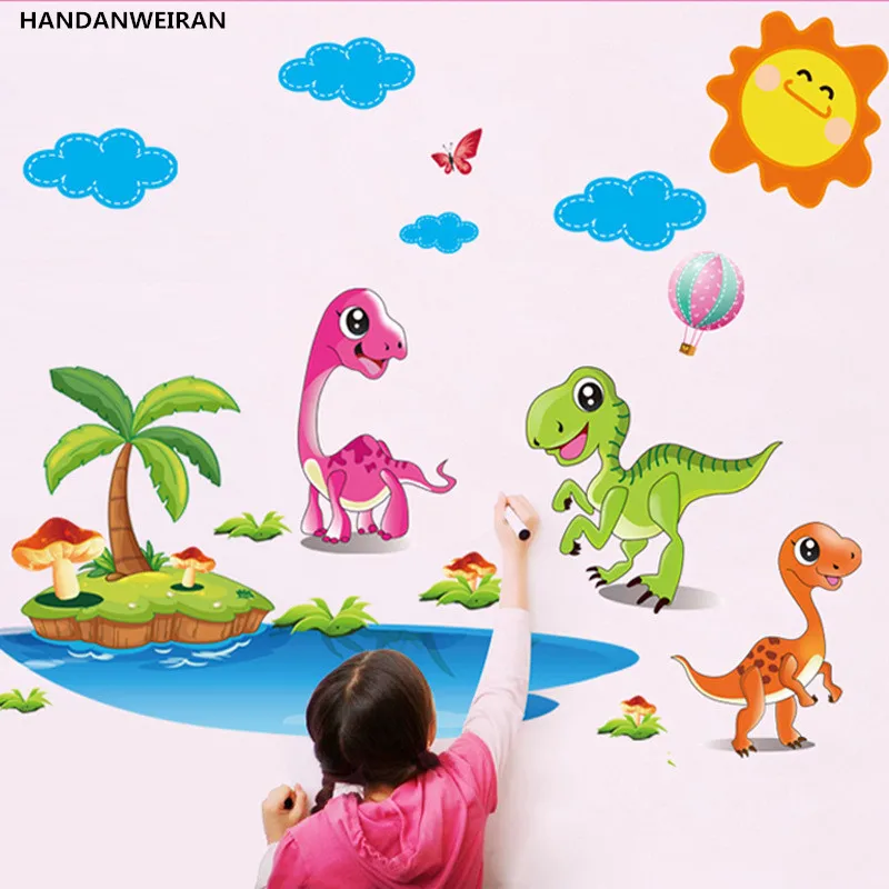 Съемные Виниловые наклейки на стену с изображением динозавра Наклейки стены для