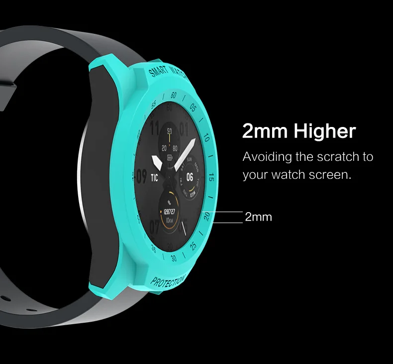 Для Ticwatch Pro Смарт-часы против царапин бампер чехол SIKAI жесткий пластиковый защитный чехол ультра-светильник многоцветный