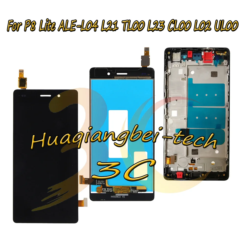 

5,0 ''Новый Для Huawei P8 Lite ALE-L04 L21 TL00 L23 CL00 L02 UL00 Полный ЖК-дисплей + сенсорный экран дигитайзер в сборе с рамкой