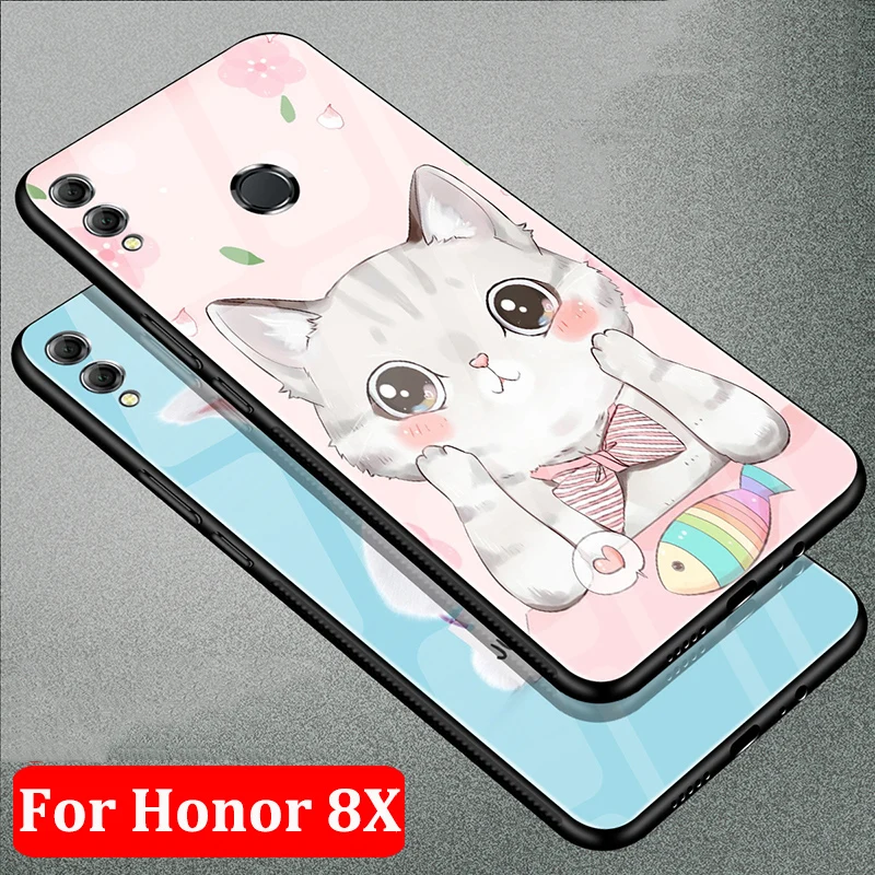 Мода Закаленное Стекло чехол для huawei Honor 8X Защитные чехлы 8 X Honor8X Чехлы| |