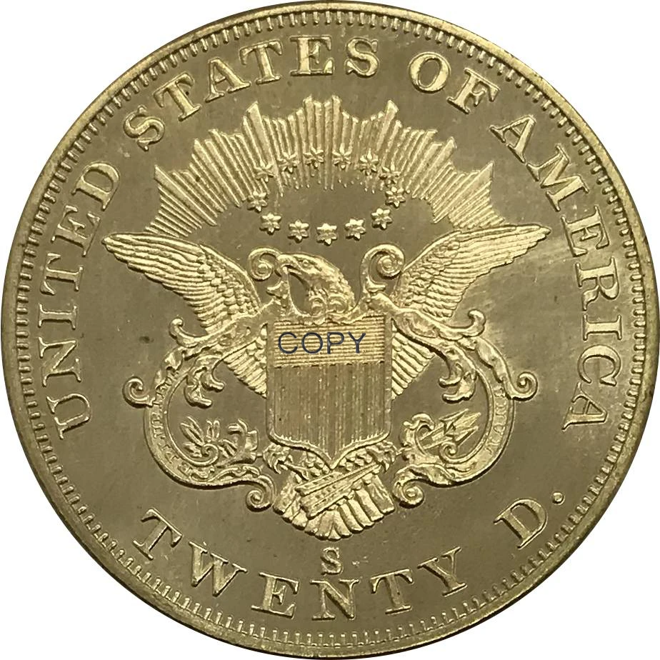 Фото Коллекционная монета 1868 США 20 дюймов долларов голова свободы двойной Орл золотая Коллекционная монета 1868 США 20 дюймов долларов голова свободы двойной Орл золотая