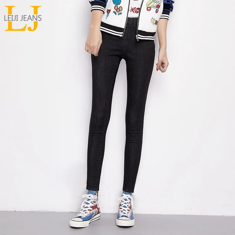 LEIJIJEANS Новое поступление Зимние флисовые тянущиеся хорошо размера плюс