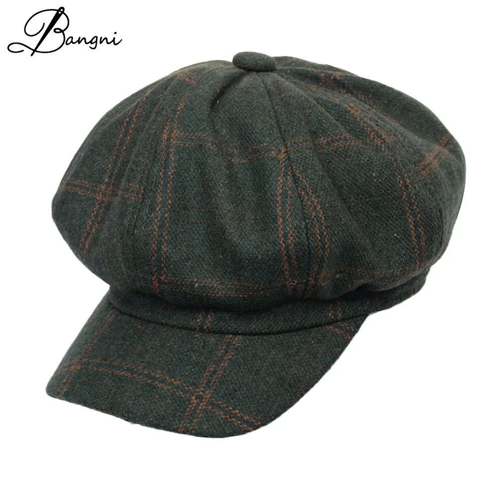 

Women's Winter Hat Fashion Solid Beret Cap For Women Warm Outdoor Flat Berets Newsboy Bare Chapeu Femme Feminino Boina