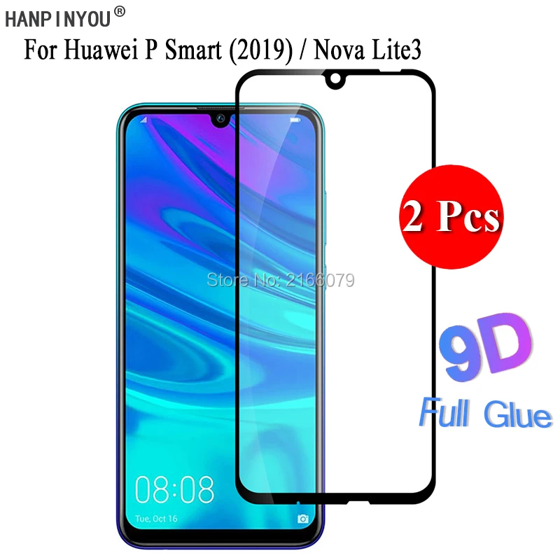 2 шт./лот для Huawei P Smart (2019) / Nova Lite 3 5D 6D 9D полное клеевое покрытие защита экрана