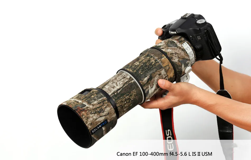 ROLANPRO камуфляжные линзы Одежда Дождевик для Canon EF 100-400 мм f4.5-5,6 L IS II USM защитный рукав для объектива