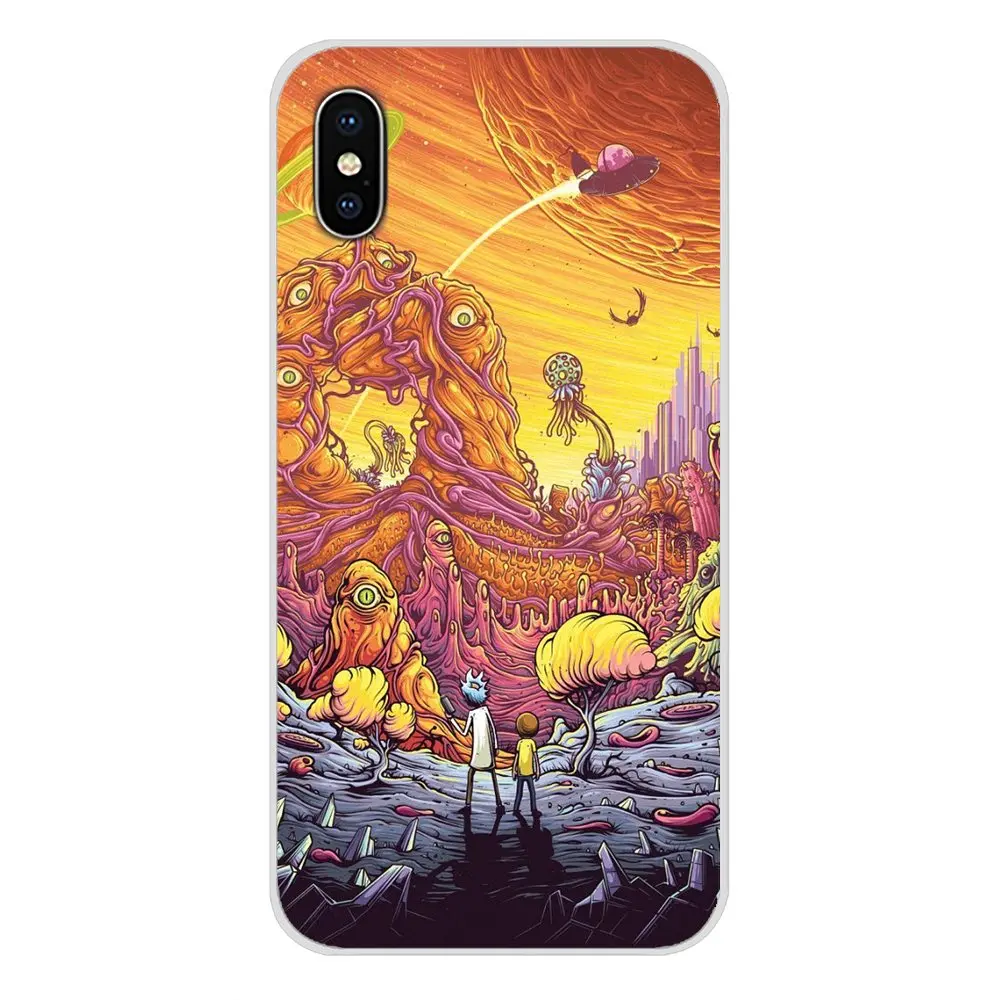 Аксессуары Чехлы для Apple iPhone X XR XS MAX 4 4S 5 5S 5C SE 6 6S 7 8 Plus ipod touch мультфильм Рик и Морти