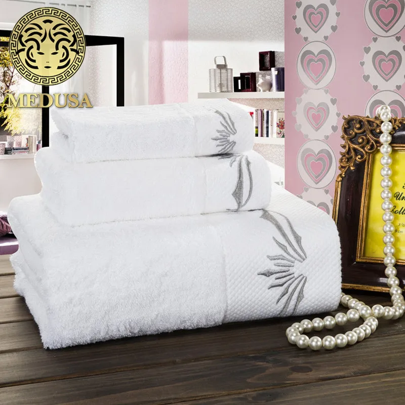 Медуза outlet штапельного хлопка атласа вышитые цветок ванна/лицо/полотенце для рук