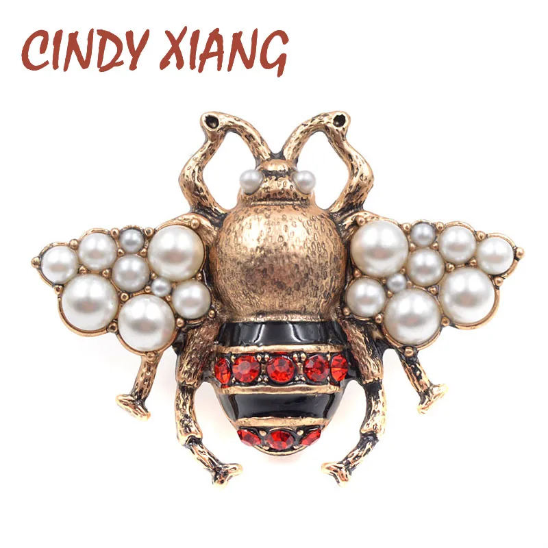 CINDY XIANG новая мода жемчужные броши в виде пчел для женщин антикварная Золотая