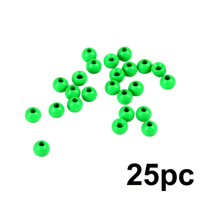 Fluo Green Maximumcatch 25 шт. 2,0-4,6 мм, вольфрамовые бусины для завязывания мушек, четыре цвета, материал для завязывания мушек, Аксессуары для рыбалки - Цвет: Fluo Green