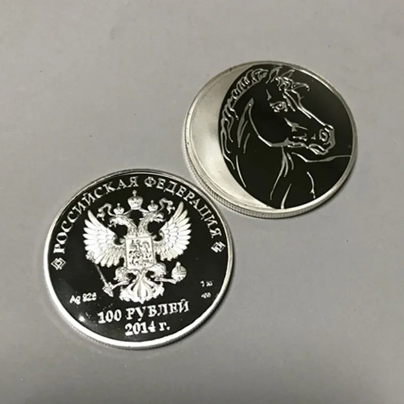 10 шт. редкий дизайн русский знак зодиака лошадь животного посеребренный 40 мм