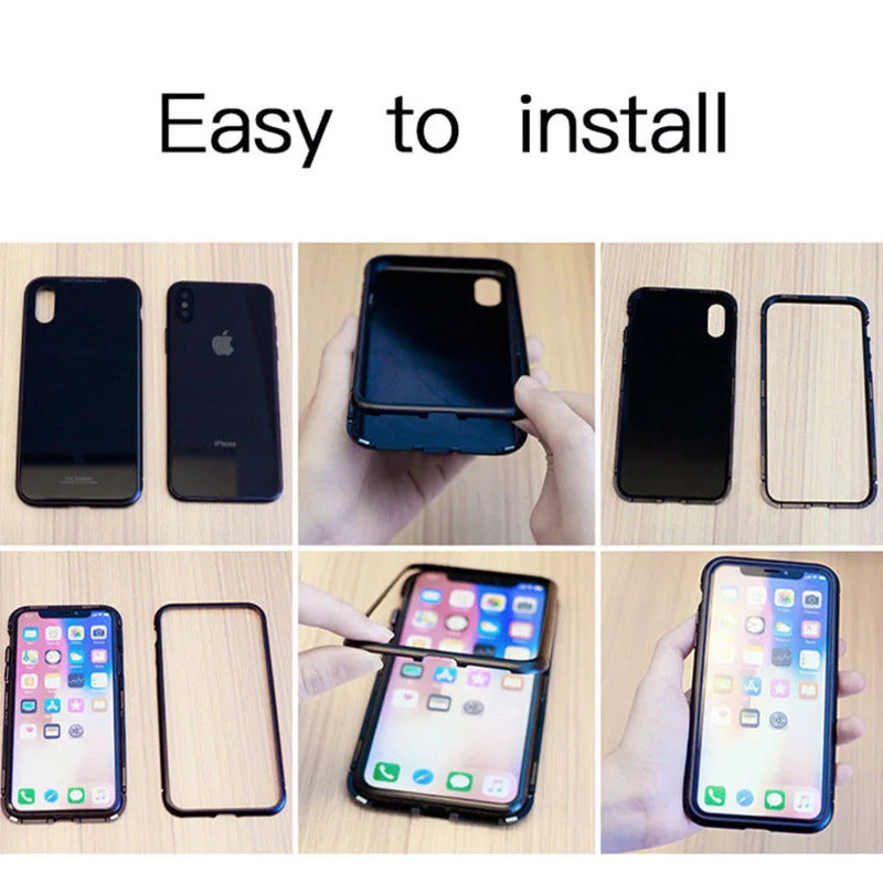 Высококачественный чехол для телефона Apple iPhone X/8 Plus/8/7 Plus/7 с магнитной адсорбцией