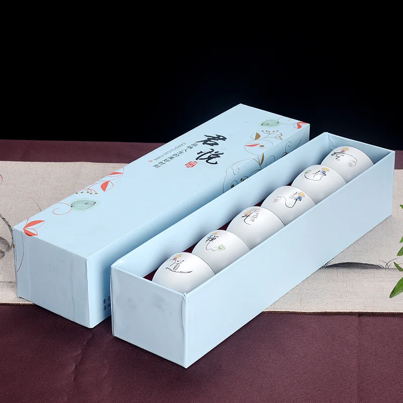 6Pcs/Set Tea Cup Handmade Teaware Porcelain With Gift Box | Дом и сад