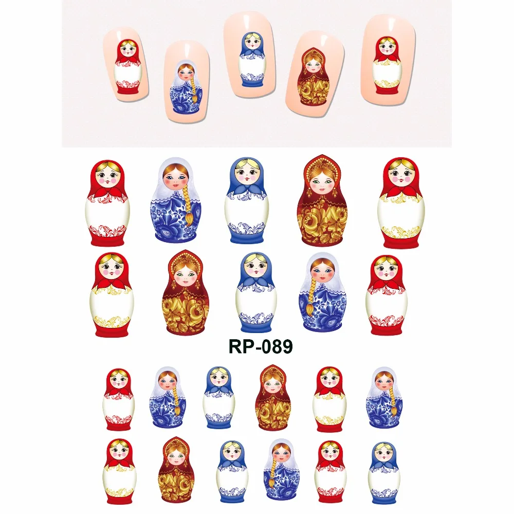 

NAIL ART BEAUTY NAIL STICKER WATER DECAL SLIDER CARTOON RUSSIAN TRADITIONAL NATIVE CULTURE SET DOLLS RP085-090