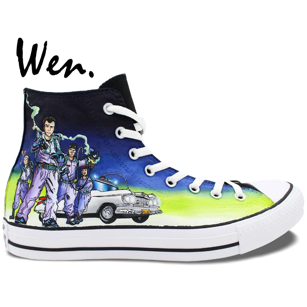 

Wen Hand Painted Shoes Design Custom Ghostbusters High Top Men Women's Canvas Sneakers for Christmas Gifts