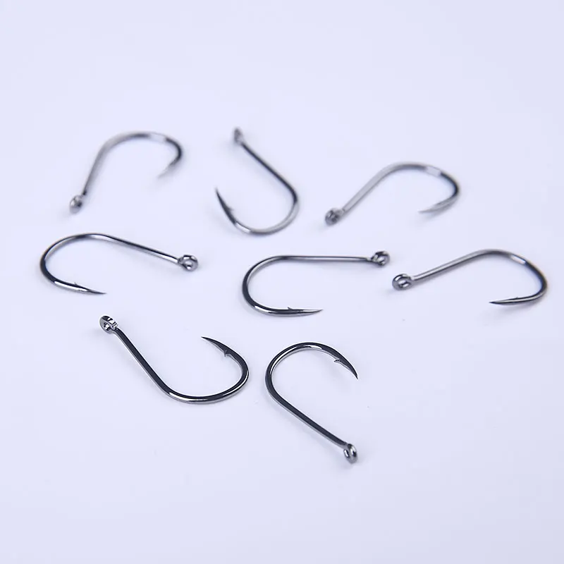 Младенческой Сияющий 100 шт. высокоуглеродистой Сталь рыболовные Крючки набор в Fly