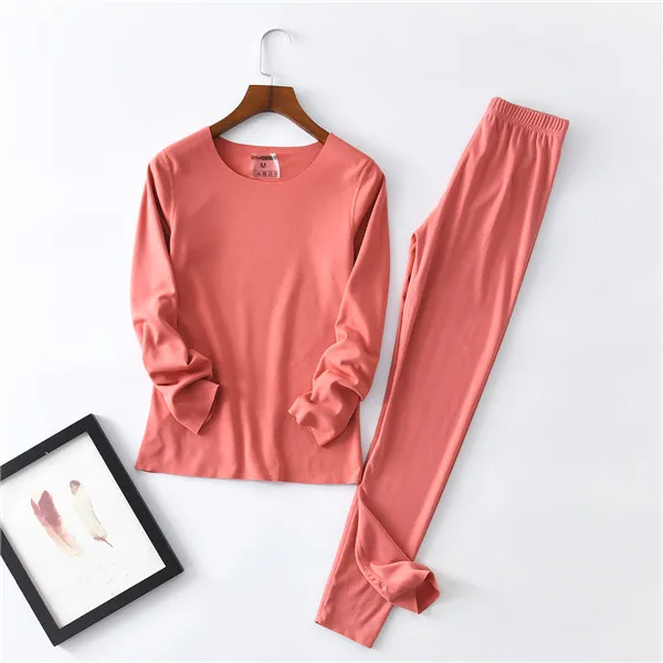 D00269 zhuan red Новые женские зимние комплекты термобелья, теплые костюмы для сна, женские хлопковые Пижамные комплекты с длинным рукавом, теплое дамское нижнее белье - Цвет: D00269 zhuan red