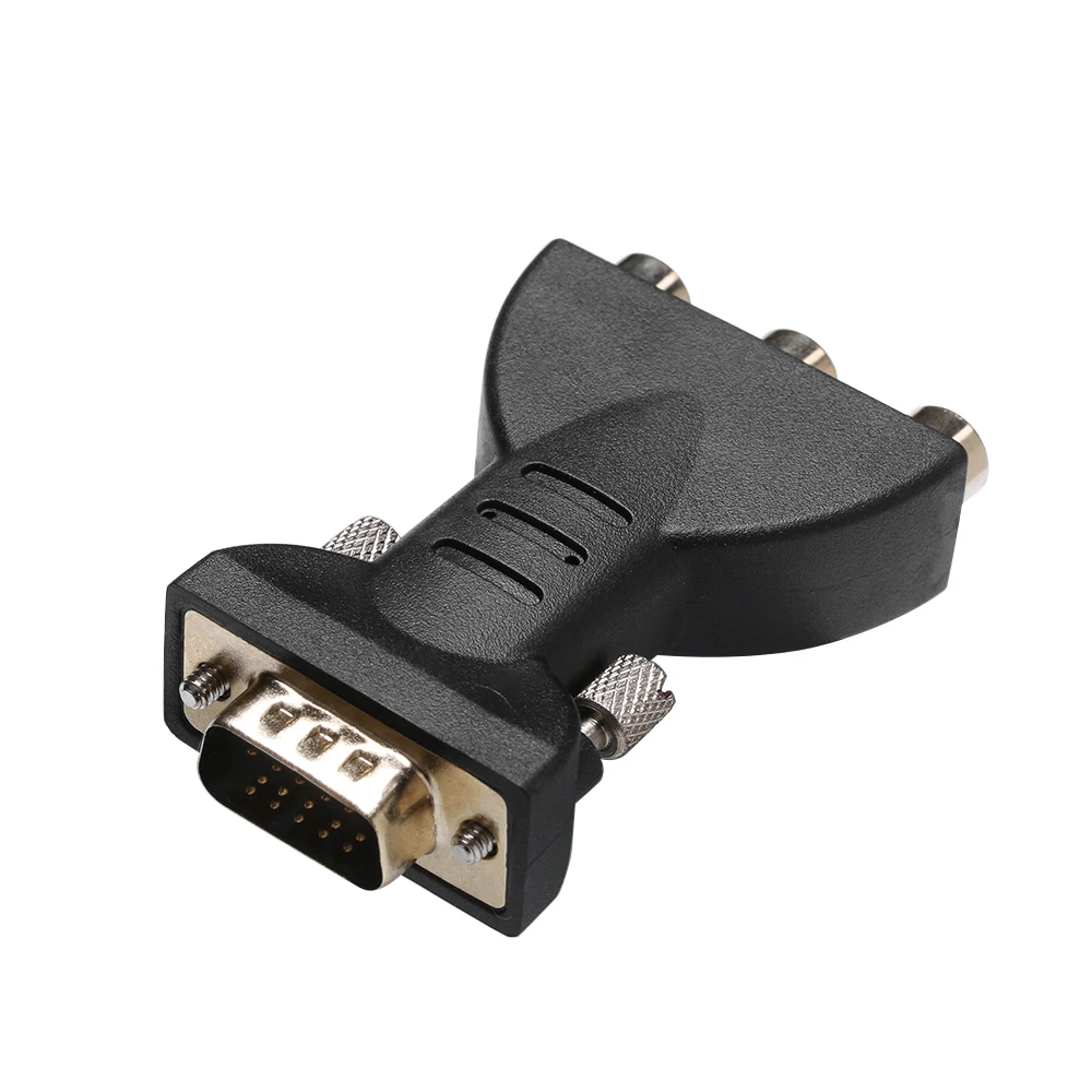 Новое поступление RCA VGA коннектор конвертер 3 RGB видео Женский в HD 15 Pin стиль
