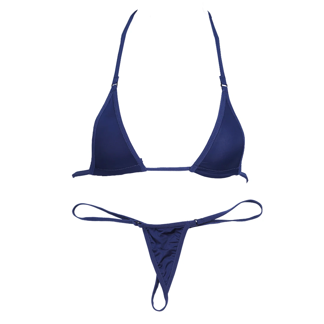 Navy Blue Женское бикини на тонких бретельках,, бикини, пуш-ап, бюстгальтер и низ, набор, сексуальные бикини, купальник, женская пляжная одежда, купальный костюм, купальник - Цвет: Navy Blue