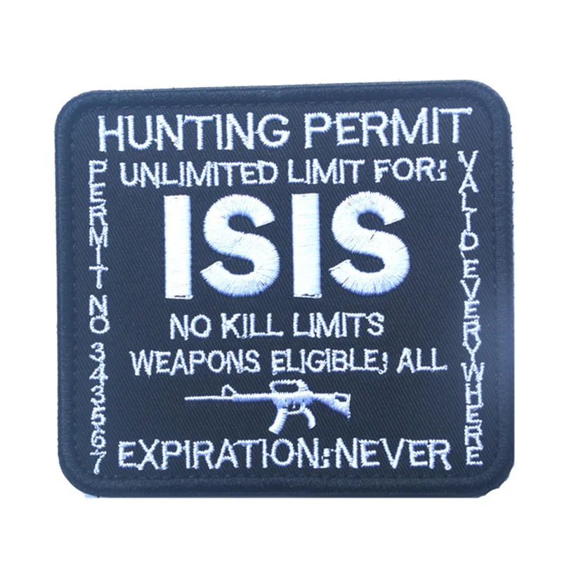 2017 Тактический значок армии США ИГИЛ военный боевой патч крюк и петля 3D вышивка