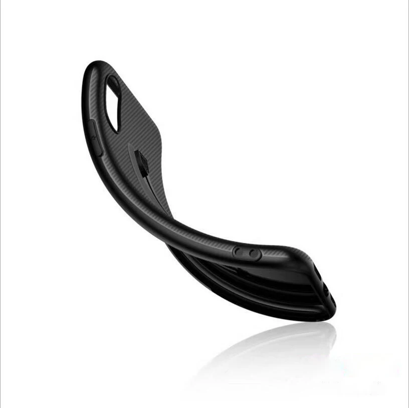Coque For iPhone Xr XS Max Case Carbon Fiber Ring Stand Slim Shockproof Soft TPU Phone Cover X |