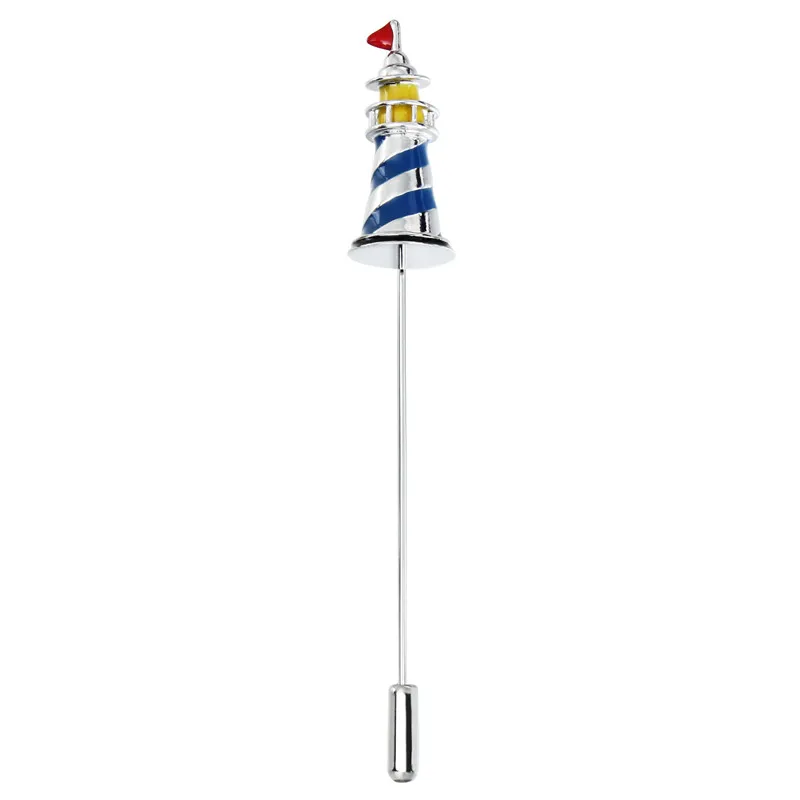 

Lighthouse Brooch Pins Novelty Design Long Lapel Pin for Men Shirt HAWSON