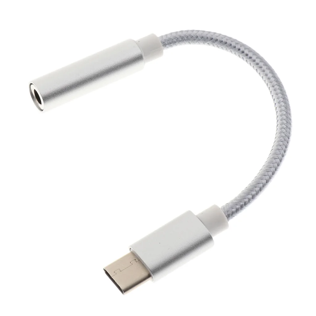 2 шт. нейлоновый Плетеный USB 3 1 Тип C до 5 мм Женский Разъем для наушников аудио