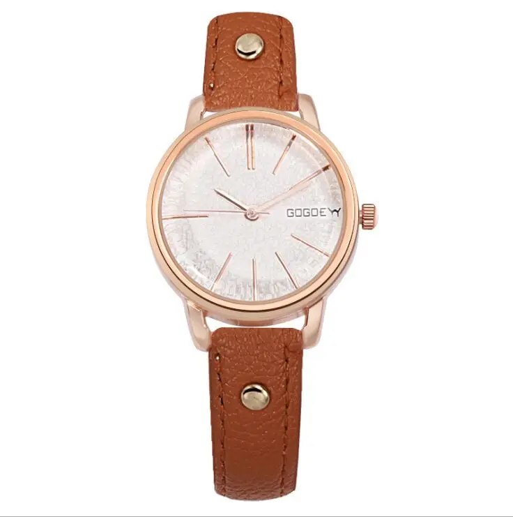 

Hot Sales Gogoey Brand Rose Gold Case Leather Watches Women Ladies Casual Dress Quartz Wrist Watch Relojes Mujer go600