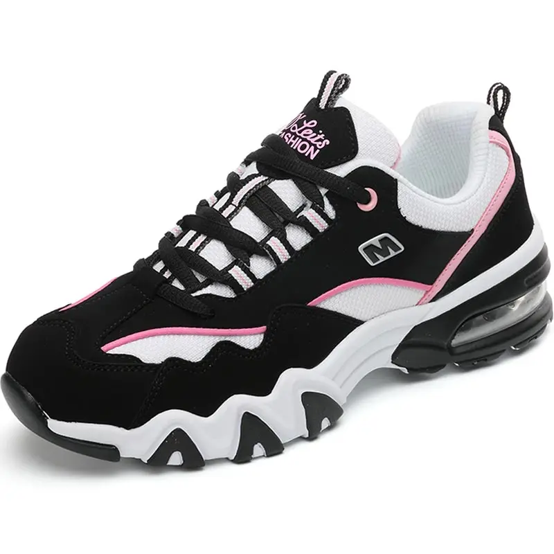 black pink Hundunsnake/летние кроссовки; Dames; дышащая женская спортивная обувь; спортивная женская обувь для бега; Цвет белый; scarpe donna; обувь A-035 - Цвет: black pink