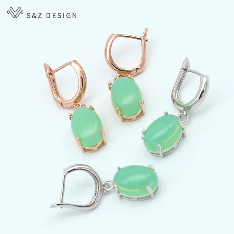 Серьги подвески S & Z женские из розового золота 585 пробы в японском/Корейском