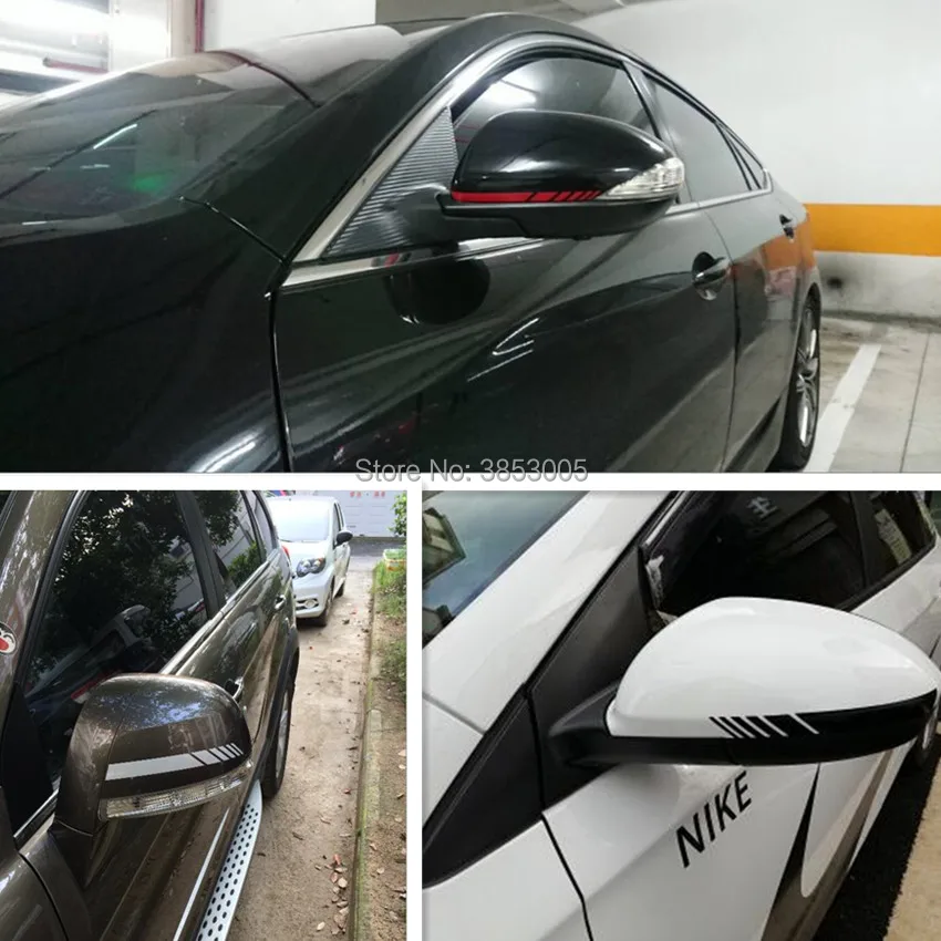 Автомобильная наклейка на зеркало заднего вида в полоску для toyota rav4 ford honda civic nissan