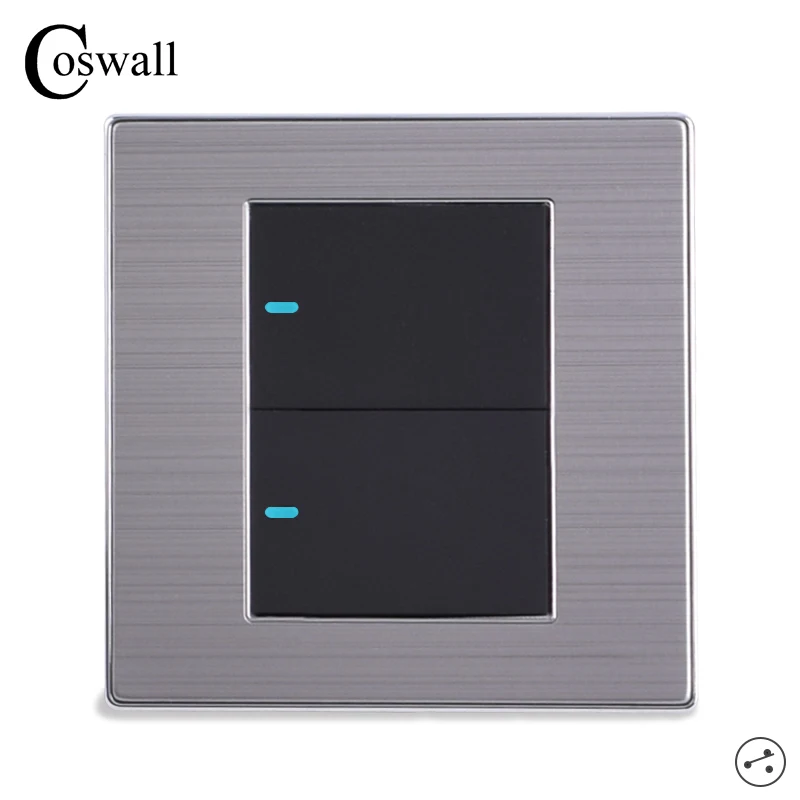 Coswall 2 Gang Way роскошный светильник ель света ВКЛ/ВЫКЛ настенный выключатель