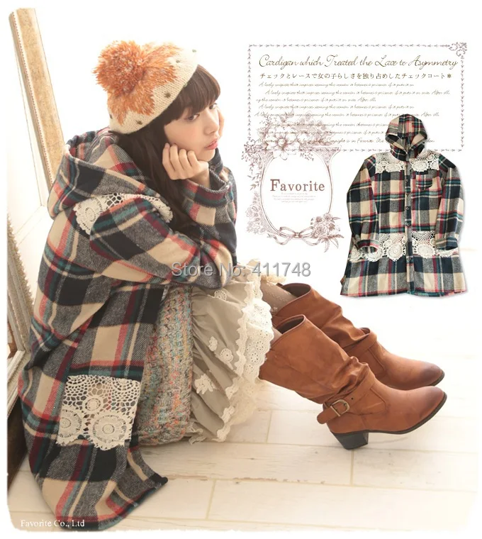 Mori Girl Hoodie Jacket Lace Woolen Coat Trench Loose Winter Brandy Women Thicken Chandal Mujer Clothing | Женская одежда