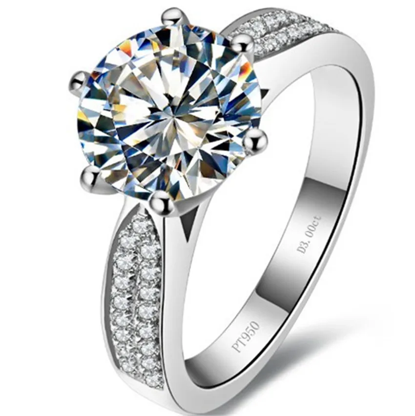 3Ct 9 0 мм G H Тест Положительный Moissanite алмаз предложение обещание кольцо тест