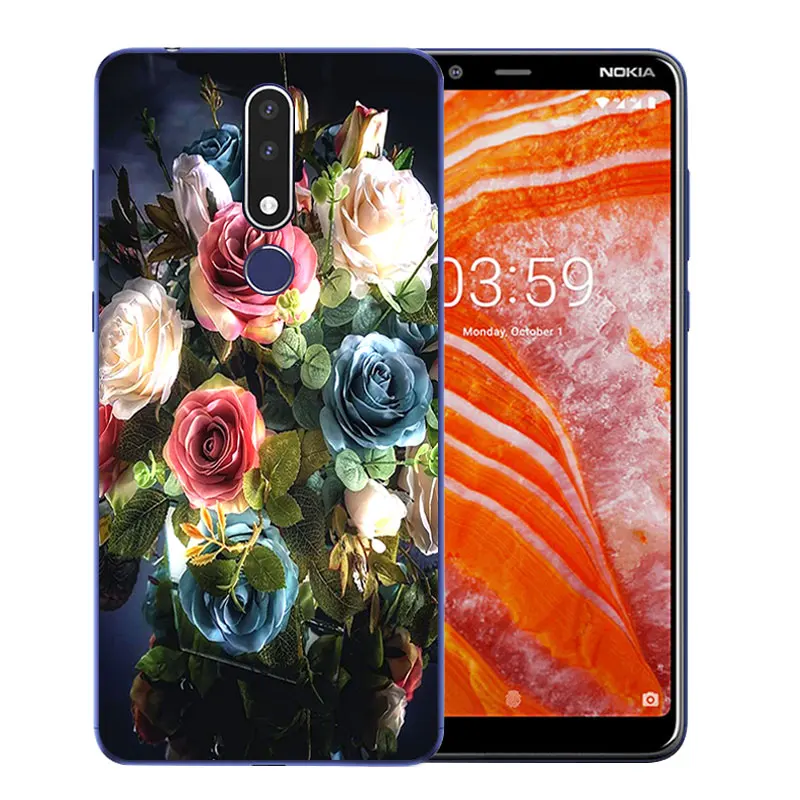 Задняя крышка для Nokia 3 2018/3 1 Силиконовые чехлы из ТПУ ультра тонкие с узором Marb