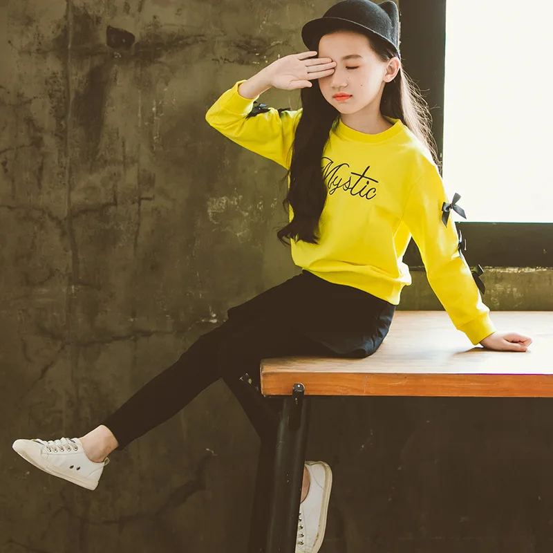 Комплект одежды для маленьких девочек на весну осень 2019 г. осенняя Корейская