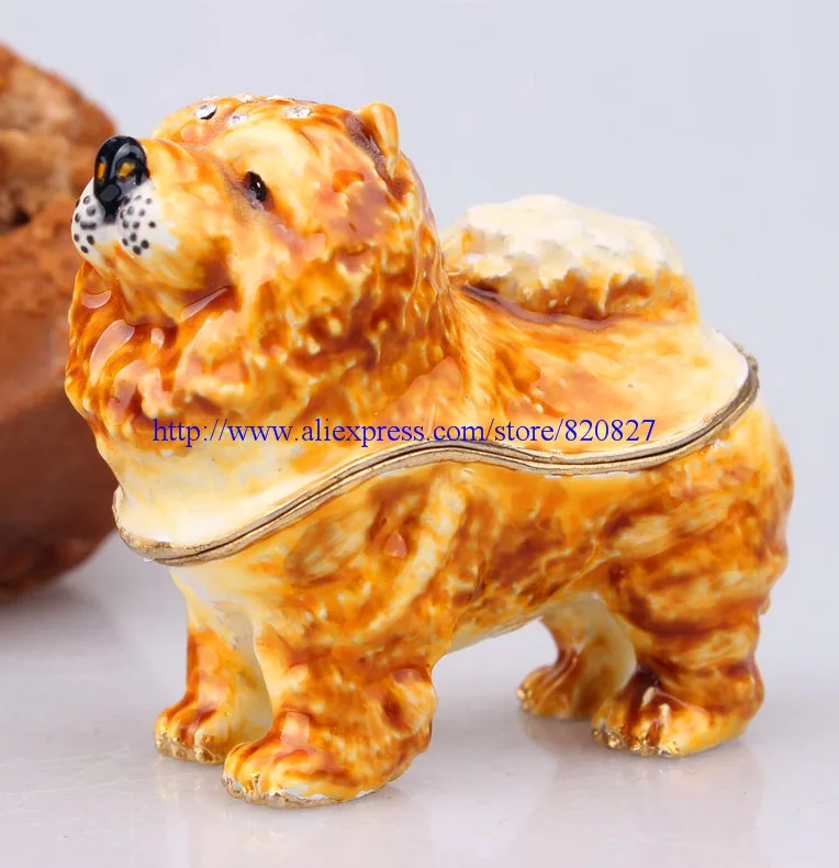 Dog Jewelry Trinket Box Antique  Dog Miniature Dog Boxer Fingurine