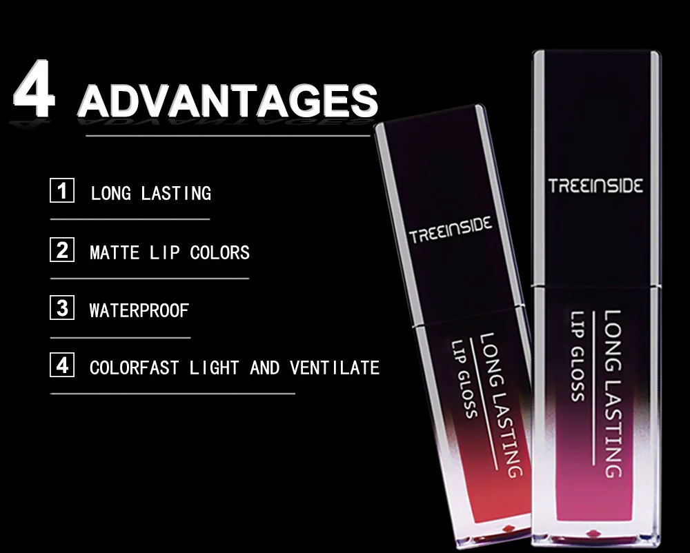 Жидкая помада с матовым эффектом, водостойкая, долговременная, 30 оттенков: красный, нюд, фиолетовый, синий, черный, зеленый.