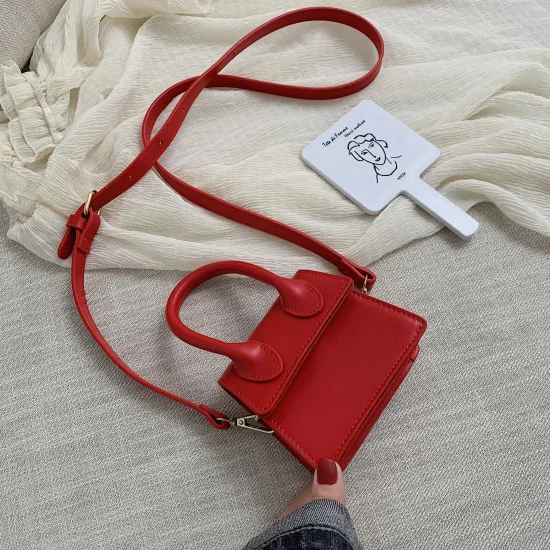 Small-Red Однотонные женские сумки через плечо из искусственной кожи, женские сумки через плечо, женские Мини-кошельки и сумочки для телефона - Цвет: Small-Red