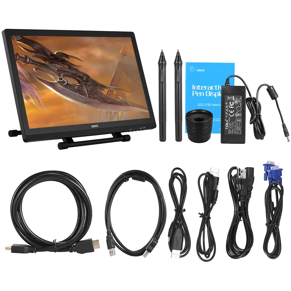 Ugee 2150 21," 5080LPI 1080P HD графический планшет экран ips монитор Дисплей Подставка интеллектуальная ручка для ящика художника