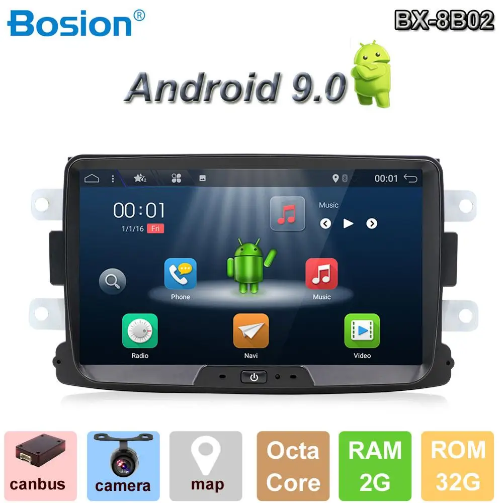 Bosion Android 9 0 8 ядер 2 ГБ + 32 Гб GPS Навигатор Радио для Dacia Duster Logan Sandero автомобильный DVD