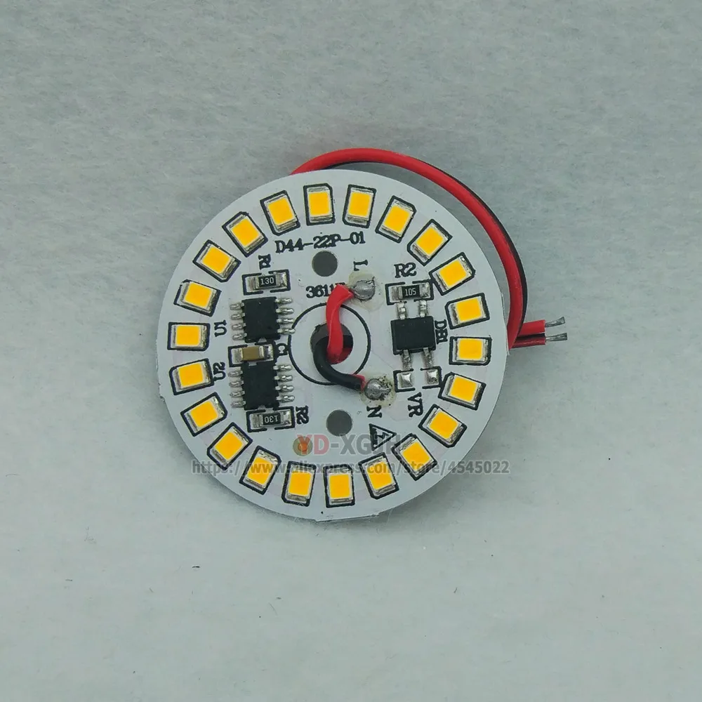 Фото 10 шт. 3 Вт 5 Вт 7 Вт 9W12W15W AC 220 В Smart IC Driver led pcb lampor + 2Pin Line SMD2835 алюминиевая пластина для печатной платы супер яркая для лампы №3
