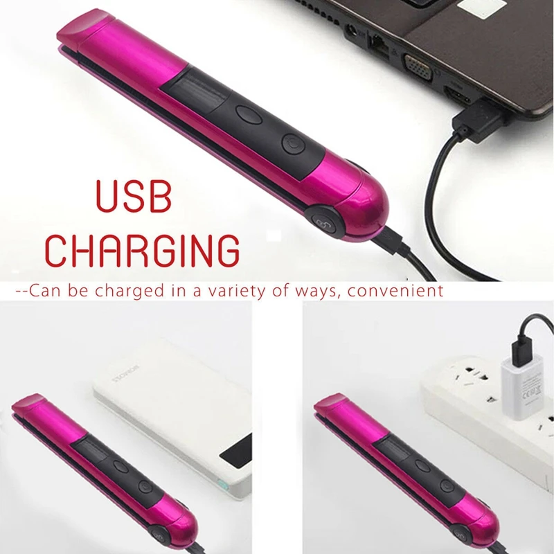 Выпрямитель для волос бигуди щипцы Usb зарядка Led волна железа водонепроницаемый