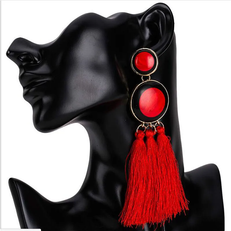 Богемная личность многоцветный кисточкой серьги темперамент 12 5 см длинные для