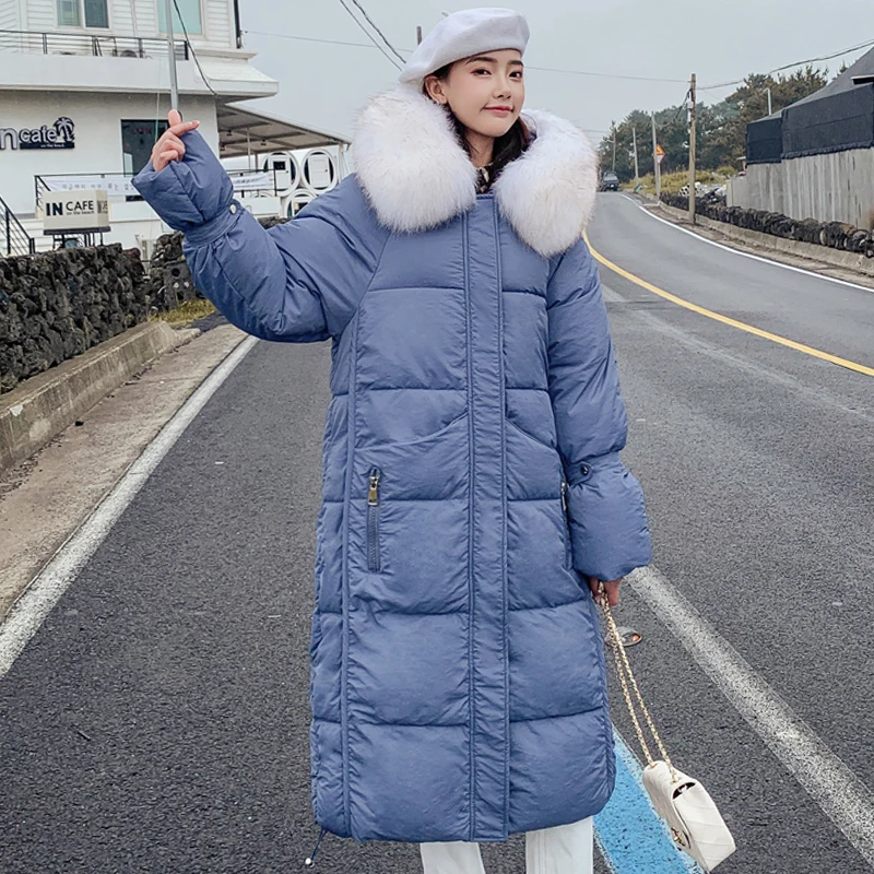 Новое поступление 2019 зимняя женская куртка свободное женское длинное пальто в