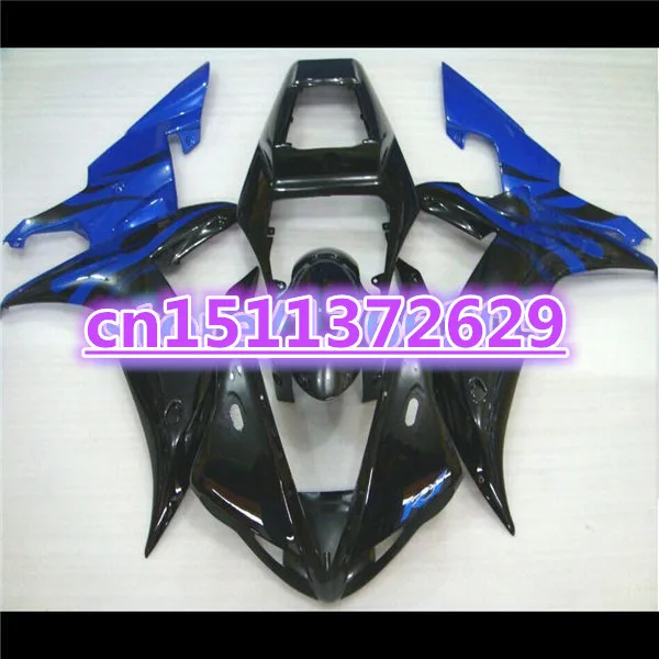 

Bo Black blue 100%Fits For YZF R1 02 03 YZF 1000 YZF-R1 YZF-1000 YZFR1 YZF1000 2002 2003 Fairing Body