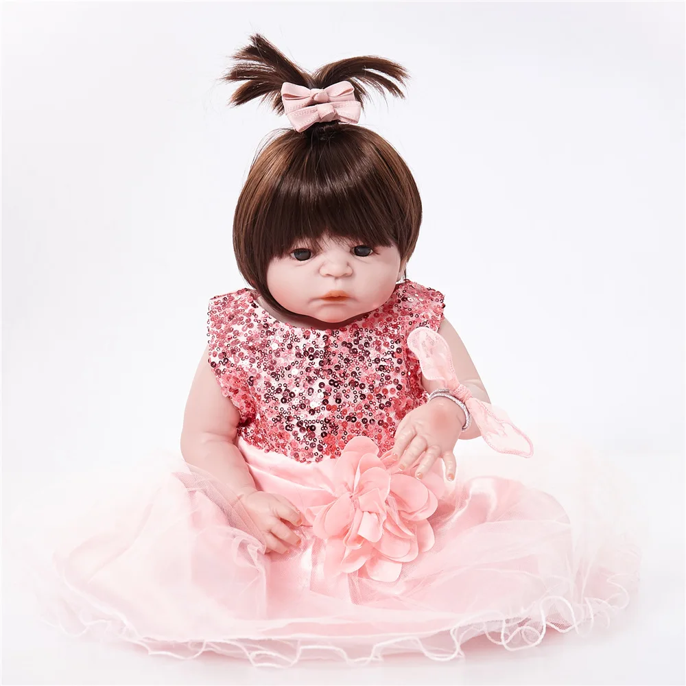 Силиконовая кукла Bebe Reborn для новорожденных 22 дюйма виниловая Реалистичная