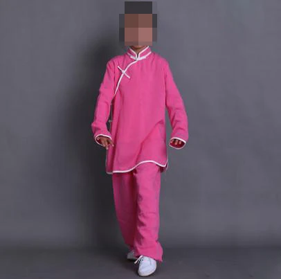 Детская и взрослая льняная одежда для единоборств pinkgreen/red/blue wudang kung fu wushu taijiquan