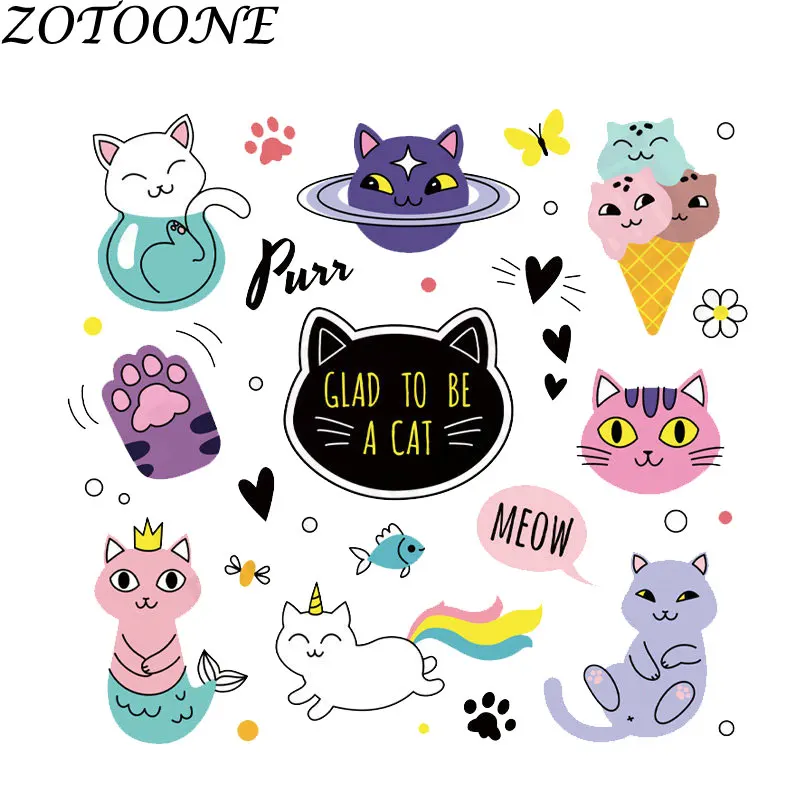 

ZOTOONE Diy Patch Cute Animal Custom Cat Patch Iron on Patches for Clothing Custom Heart Transfers Patch Kids Clothes E