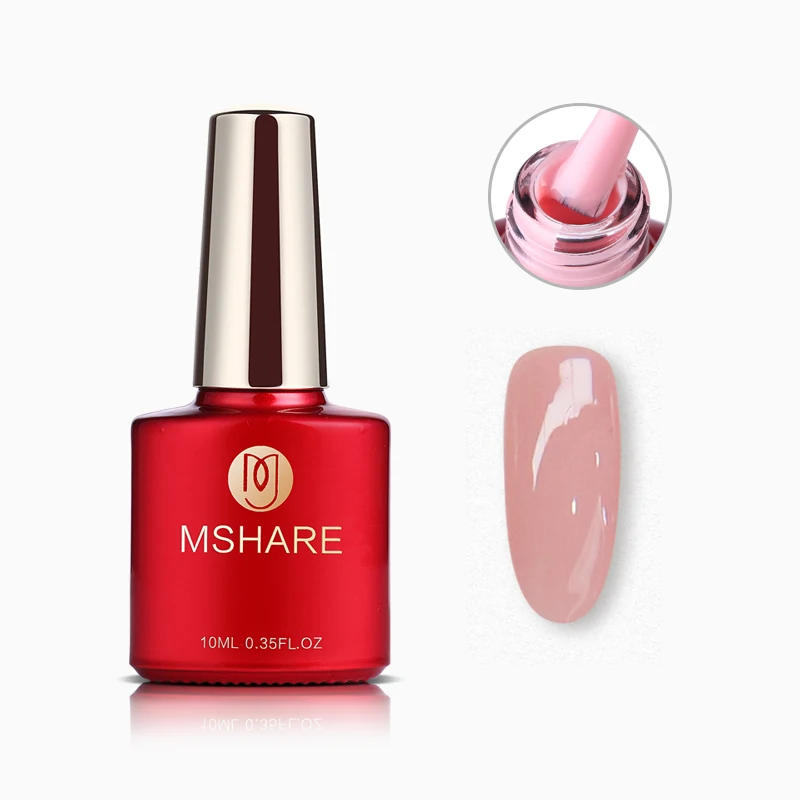 Гель лак для ногтей MSHARE розовый прозрачный Камуфляжный с УФ светодиодной